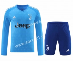2023-2024 Juventus Goalkeeper Blue LS Thailand Soccer Uniform AAA-418