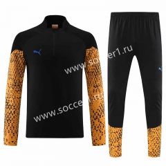 Puma Black Thailand Soccer Tracksuit Uniform-4627