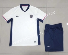 2024-25 England Home White Soccer Uniform-6748