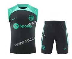 2023-24 Barcelona Black&Green Thailand Training Soccer Vest Uniform-418