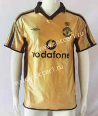 Retro Version 01-02 Manchester United Gold Thailand Soccer Jersey AAA-503