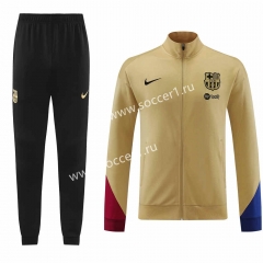 2023-2024 Barcelona Earthy Yellow Thailand Soccer Jacket Uniform-LH