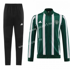 2023-2024 Manchester United Green Thailand Soccer Jacket Uniform -LH