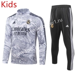 2023-2024 Special Version Real Madrid Bluish Cyan Kids/Youth Soccer Tracksuit-GDP