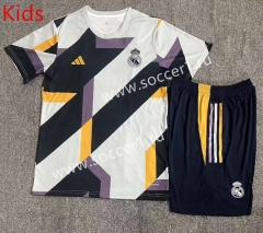 2023-2024 Real Madrid White&Black Kids/Youth Soccer Uniform-709
