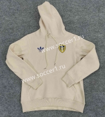 (S-3XL) 2023-2024 Leeds United khaki Thailand Soccer Tracksuit Top With Hat-CS