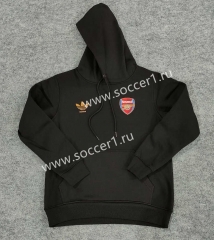 (S-3XL) 2023-2024 Arsenal Black Thailand Soccer Tracksuit Top With Hat-CS