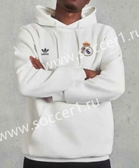 (S-3XL) 2023-2024 Real Madrid White Thailand Soccer Tracksuit Top With Hat-CS