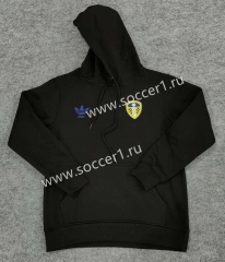 (S-3XL) 2023-2024 Leeds United Black Thailand Soccer Tracksuit Top With Hat-CS