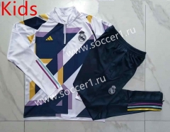 2023-2024 Real Madrid White Kids/Youth Soccer Tracksuit-815