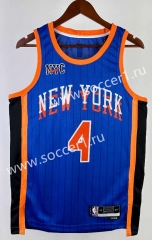 2024 City Version New York Knicks Blue #4 NBA Jersey-311
