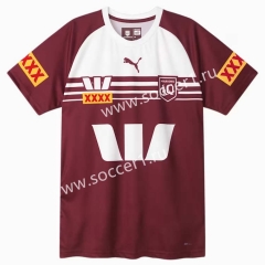 2024 QLD Maroons Red&White Thailand Rugby Shirt