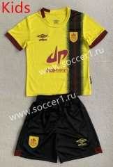 2023-24 Burnley Away Yellow Kids/Youth Soccer Uniform-AY