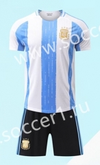 ( Without Brand Logo ) 2024-2025 Argentina Home Blue&White Soccer Uniform-9031