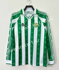 Retro Version 95-97 Real Betis Home White&Green LS Thailand Soccer Jersey AAA-811