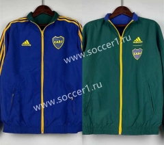 (S-3XL) 2024-25 Boca Juniors Blue&Green Double-Sided Wear Thailand Trench Coats-0255