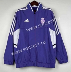 (S-3XL) 2024-2025 Real Madrid Purple Thailand Trench Coat -0255