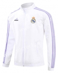 (S-3XL) 2024-2025 Real Madrid White Embroidery Reversible Thailand Trench Coats -0255