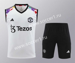 2024-2025 Manchester United White Thailand Soccer Vest Uniform-418