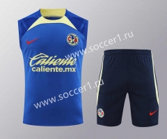 2024-2025 Club America Blue Thailand Soccer Vest Uniform-418