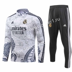 (S-3XL) 2023-2024 Real Madrid Special Version Grey Thailand Soccer Tracksuit-GDP