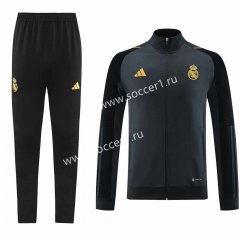 2023-2024 Real Madrid Dark Gray Thailand Soccer Jacket Uniform-LH
