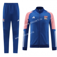 2023-2024 Olympique Lyonnais Camouflage Blue Thailand Soccer Jacket Uniform -LH