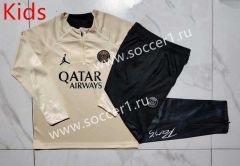 2023-2024 Paris SG Yellow Kids/Youth Soccer Tracksuit-815