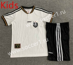 Retro Version 1996 Germany Home White Kids/Youth Soccer Uniform-7809