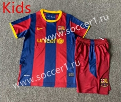 Retro Version 10-11 Barcelona Home Red&Blue Kid/Youth Soccer Uniform-7809