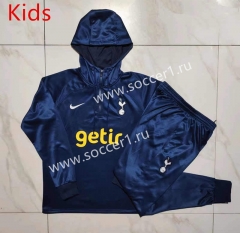 2023-2024 Tottenham Hotspur Royal Blue Kids/Youth Soccer Tracksuit With Hat-815