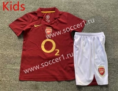 Retro Version 05-06 Arsenal Home Red Kids/Youth Soccer Uniform-7809