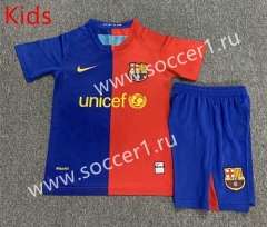 Retro Version 08-09 Barcelona Home Red&Blue Kid/Youth Soccer Uniform-7809