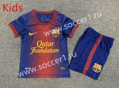 Retro Version 12-13 Barcelona Home Red&Blue Kid/Youth Soccer Uniform-7809