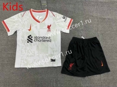 2024-2025 Liverpool Away White Kids/Youth Soccer Uniform-1506