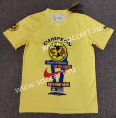 (S-4XL) Club América Soccer Yellow Cotton T Jersey-5378