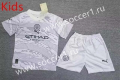 2024-2025 Manchester City Special Version The Year Of The Dragon White Kid/Youth Soccer Uniform-2353