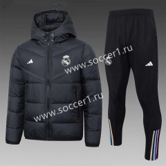 2023-2024 Real Madrid Black Cotton Suit With Hat-815