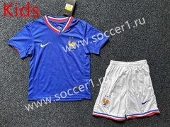 2023-2024 France Home Blue Kids/Youth Soccer Uniform-GB
