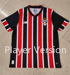 (S-4XL) Player Version 2024-25 Sao Paulo Futebol Clube Away Red&Black Thailand Soccer Jersey AAA-888