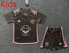 Heart Sponsor 2024-2025 Inter Miami CF Away Black Kids/Youth Soccer Uniform-GB