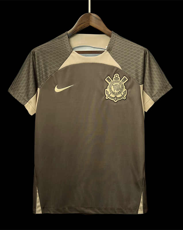 20242025 Corinthians Black&Gray Thailand Soccer Training Jersey