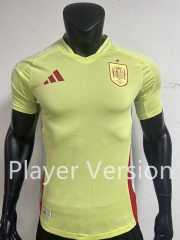 Player Version 2024-2025 Spain Away Yellow Thailand Soccer Jersey AAA
