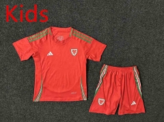 2024-2025 Wales Home Red Kids/Youth Soccer Uniform-GB