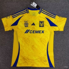 (S-4XL) 2024-25 Tigres UANL Home Yellow Thailand Soccer Jersey AAA-5378