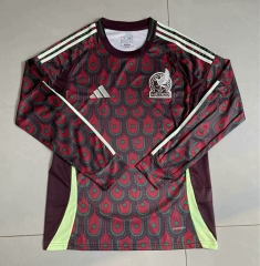 (S-4XL) 2024-2025 Mexico Home Red LS Thailand Soccer Jersey AAA-912