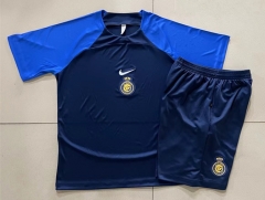 2024-2025 Al-Nassr FC Royal Blue Short-Sleeve Thailand Soccer Tracksuit-815