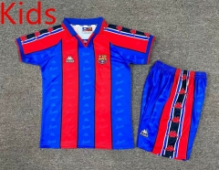 Retro Version 95-97 Barcelona Home Red&Blue Kids/Youth Soccer Uniform-7809