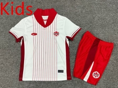 2024-2025 Canada Away White Kids/Youth Soccer Uniform-7809
