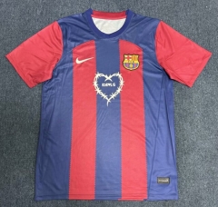 (S-4XL) 2024-2025 With Ad Special Version Barcelona Home Blue&Red Thailand Soccer Jersey AAA-8430